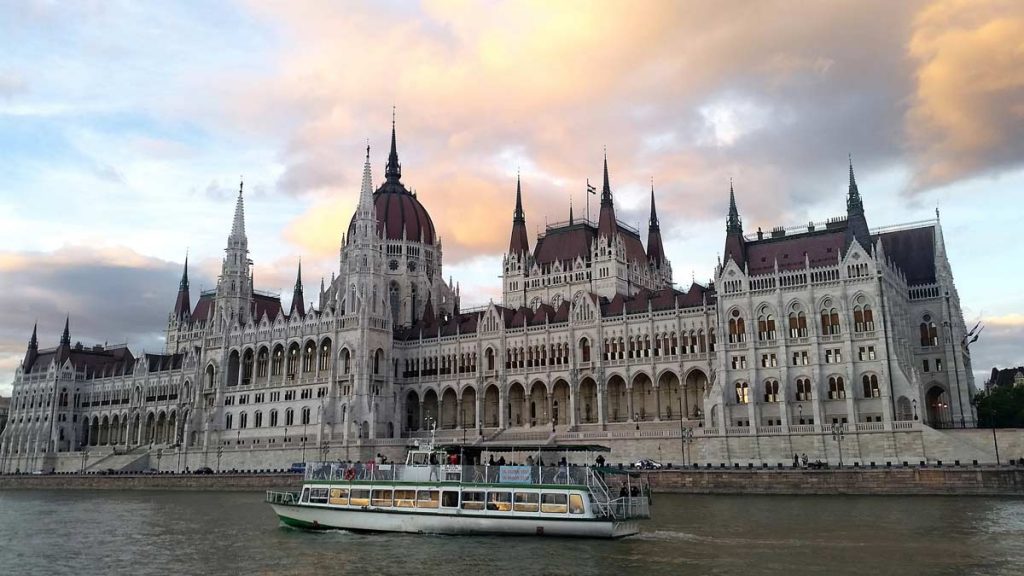 Ship cruise in Budapest with the Parliament as the background